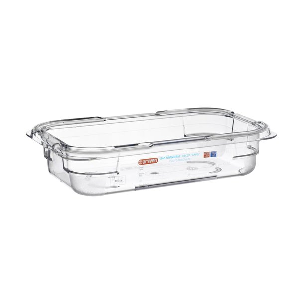 Araven FOOD PAN PC GN1/4, 1.7qt TRANSPARENT, 10 3/8" X 6 3/8" X 2 1/2" 09816